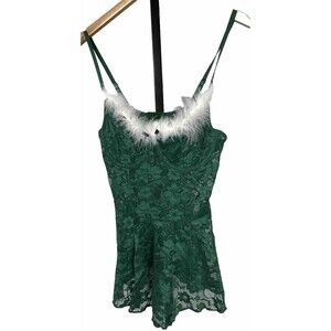 AvidLove Lingerie Babydoll Chemise Lace‎ Mini Teddy Underwire Stretch Green XXL